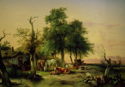 Pasture land by Friedrich Gauermann